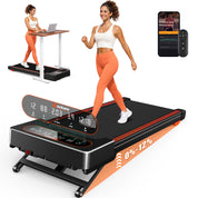 Walking Pad Treadmill with Auto Incline 12%-12Level, Quiet BLDC EvoDrive, Under Desk Treadmill for Home Office, Full Metrics Display, Extra-Large Belt, Quadra Cushion, 300lbs Capacity, App Control