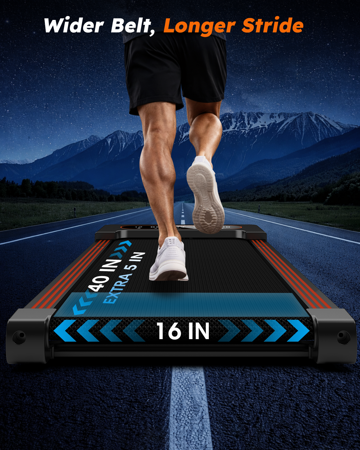 Walking Pad Treadmill with Auto Incline 12%-12Level, Quiet BLDC EvoDrive, Under Desk Treadmill for Home Office, Full Metrics Display, Extra-Large Belt, Quadra Cushion, 300lbs Capacity, App Control