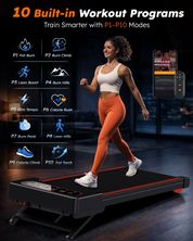 Walking Pad Treadmill with Auto Incline 12%-12Level, Quiet BLDC EvoDrive, Under Desk Treadmill for Home Office, Full Metrics Display, Extra-Large Belt, Quadra Cushion, 300lbs Capacity, App Control