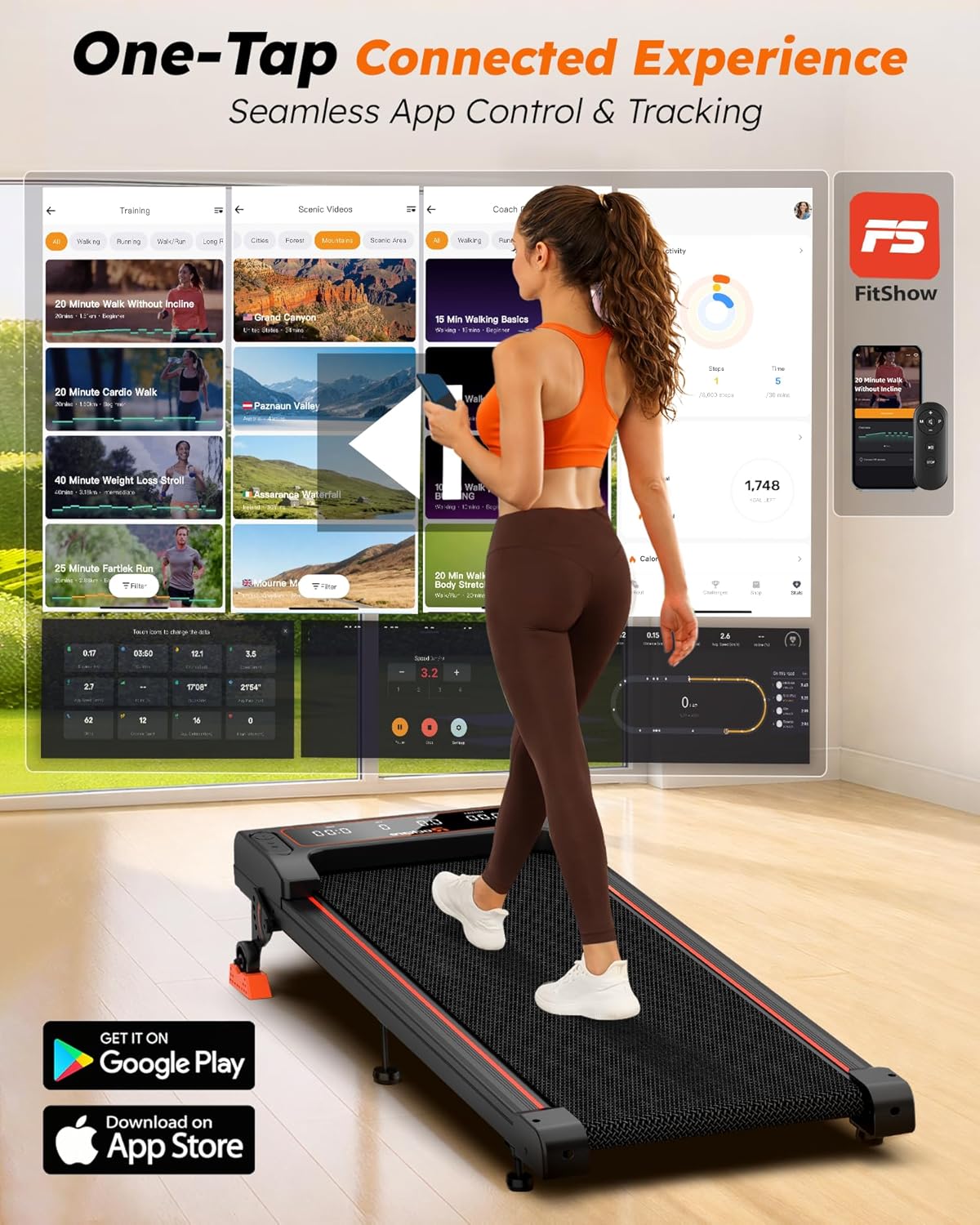 Walking Pad Treadmill with Incline 9% & Decline -4%